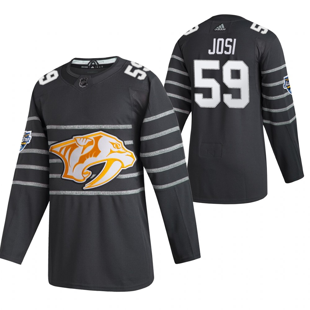 Men's Nashville Predators #59 Roman Josi 2020 Grey All Star Stitched NHL Jersey